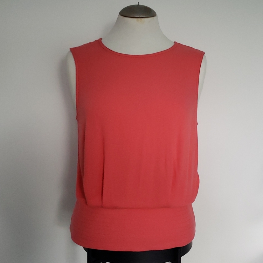 Anthropologie Maeve Button Back Coral Top